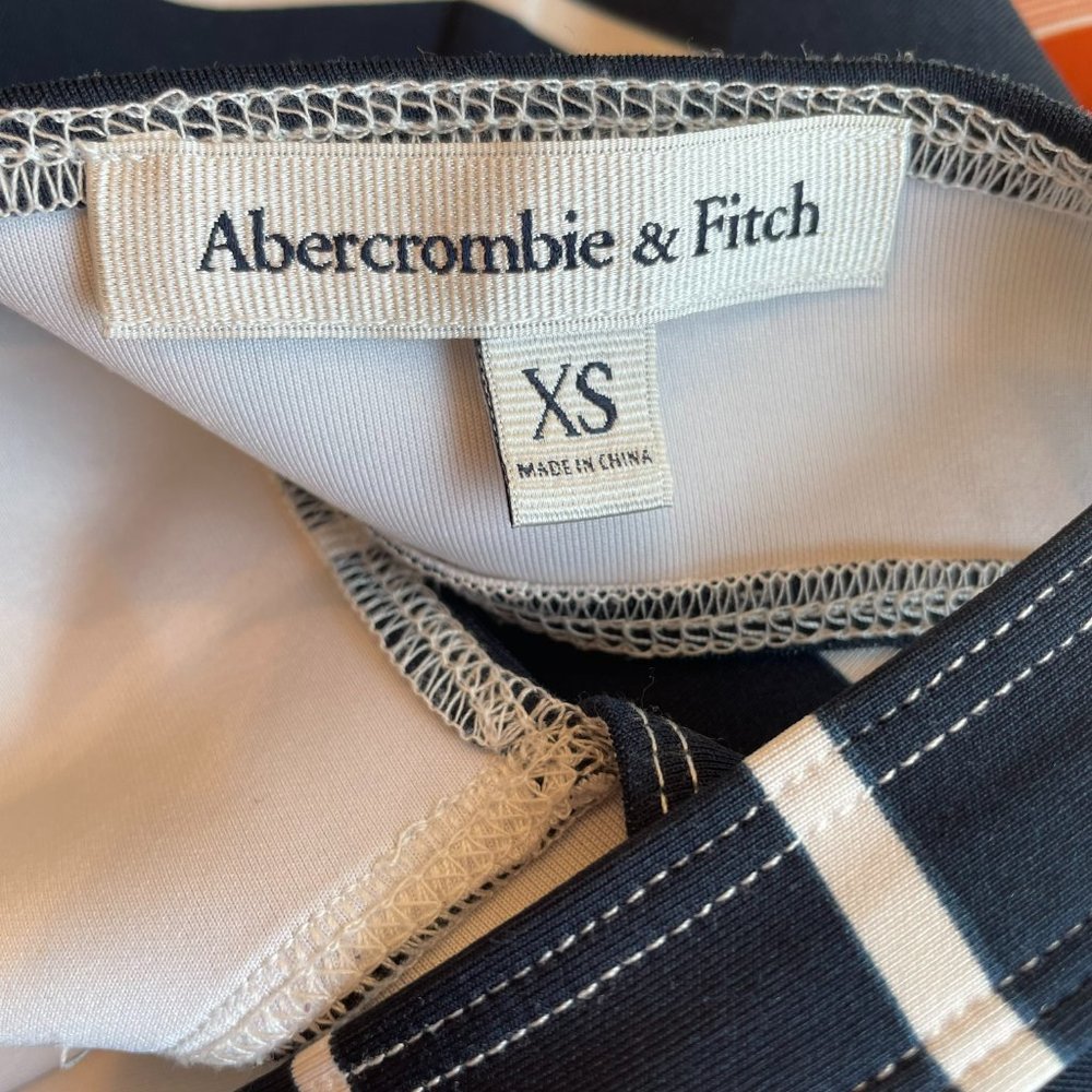 Abercrombie Neoprene Square Neck Dress Navy Stripe Women’s XS - Picture 3 of 12